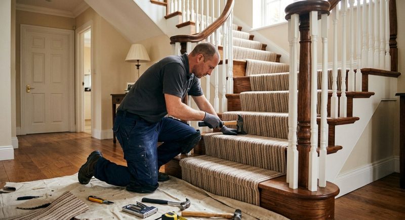 Stair Runner Installation in Somerset County, NJ